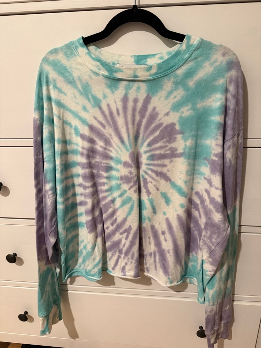 Daydreamer Lavender & Aqua Tie-Dye Long Sleeve Tee